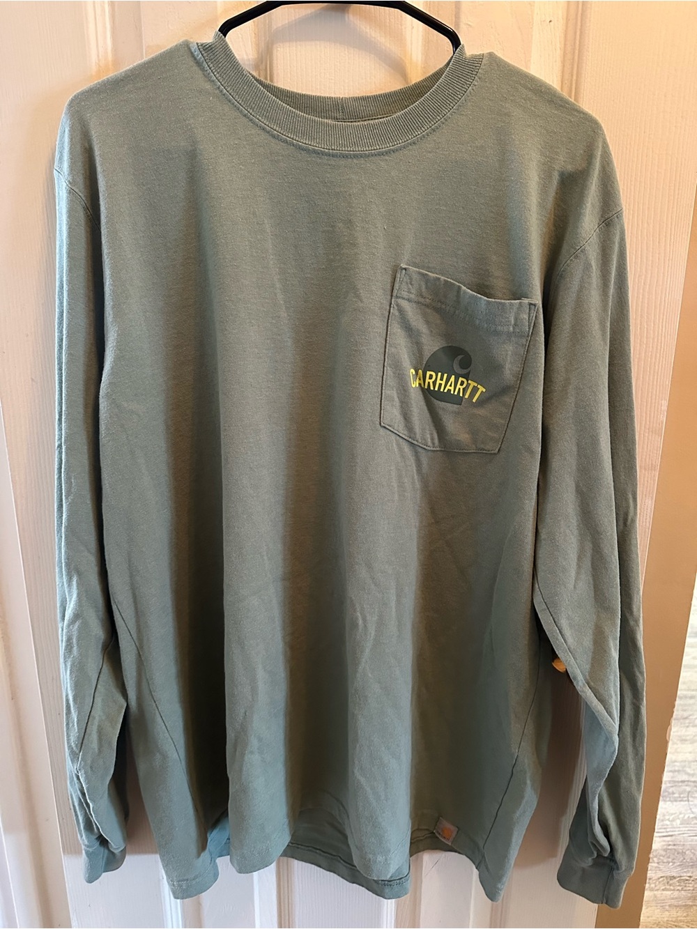 Carhartt Men's Long-Sleeve Pocket Tee in Muted Sage